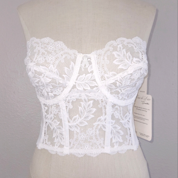 Fleur De Lace Other - Vintage Fleur De Lace By Smoothie White Lace Bustier 38C